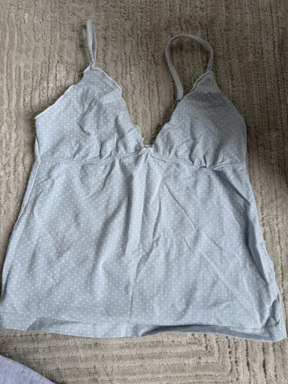 Brandy Melville Baby Blue Polka Dot Camisole Tank Top